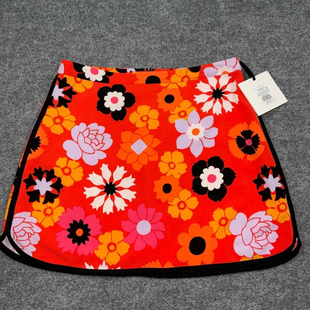 NEW Victoria Beckham for Target Skirt Orange Floral Lined Back Zip